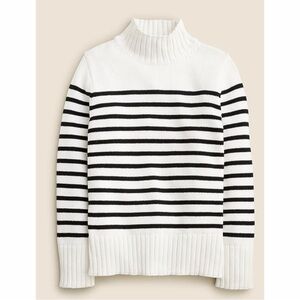 Striped Turtleneck Sweater - Black and White